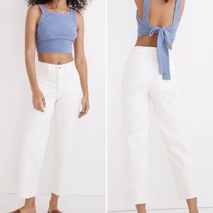 Madewell Womens Wide-Leg Patch Pocket Vintage Jean in Tile White Sz 33 NWT